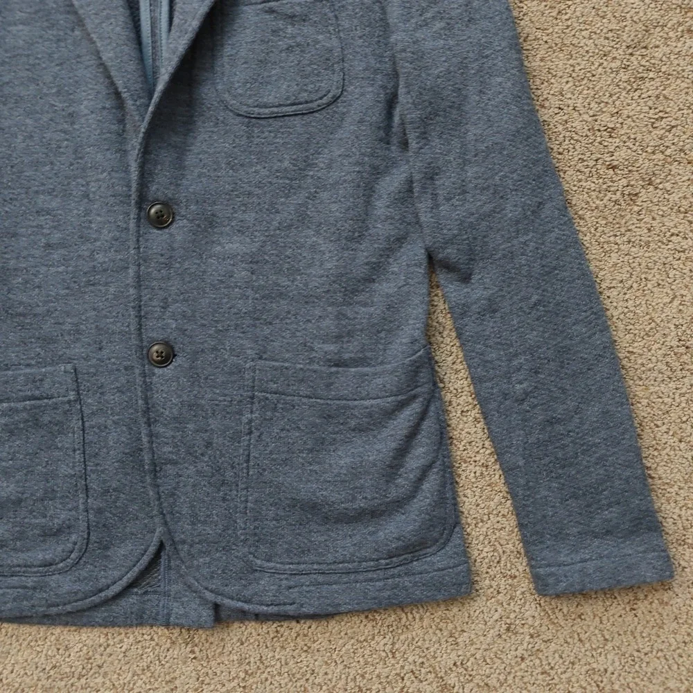 FAHERTY Mens Knit Blazer XS Gray Cotton Blend Casual Prep Tailored Jacket